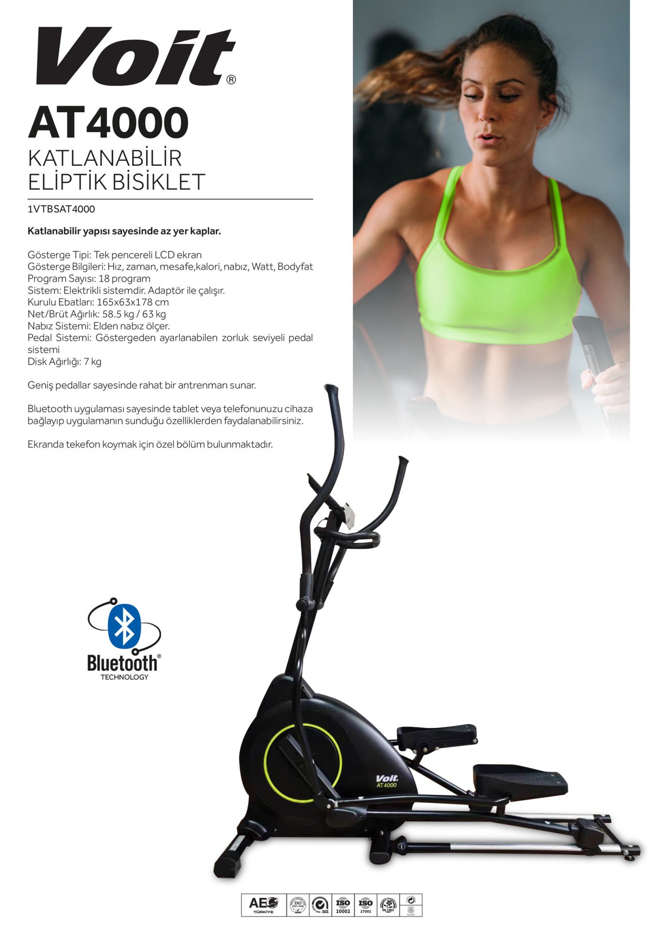 Voit AT4000 Katlanabilir Eliptik Bisiklet