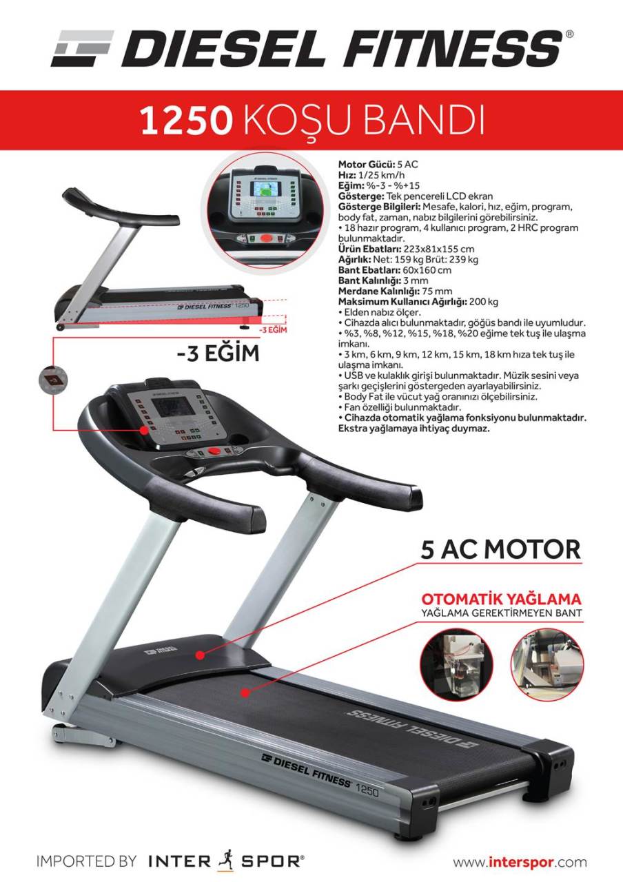 Diesel Fitness 1250 Koşu Bandı,Diesel Fitness 1250 Koşu Bandı,Voit
