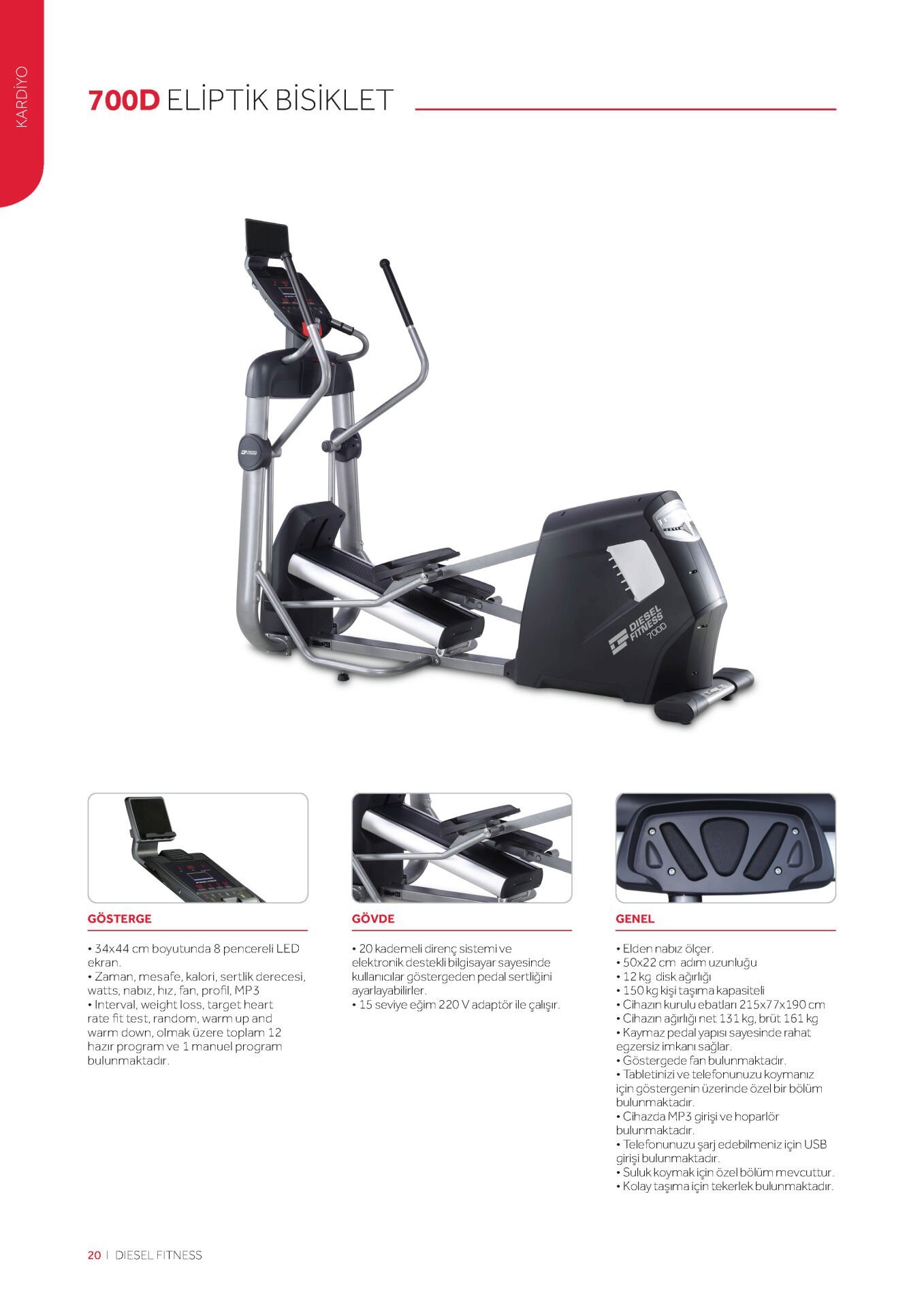 Diesel Fitness 700D Eliptik Bisiklet