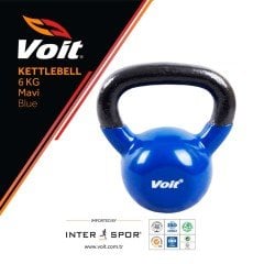 Voit Vinyl Kettlebell 6 Kg Mavi