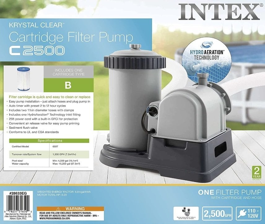 Intex X2500 Cartridge Filter Pump(220-240 Volt) Havuz Temizleme Filtresi
