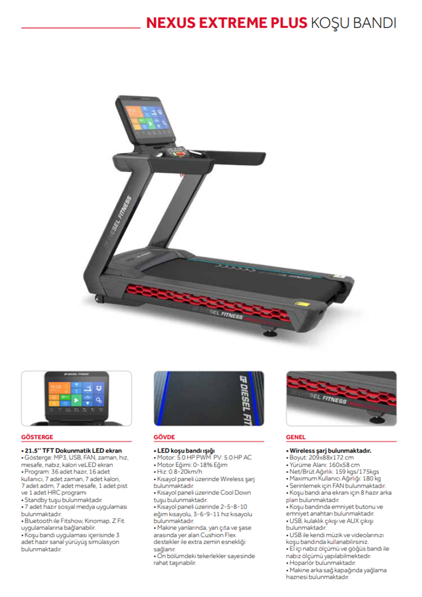 Diesel Fitness Nexus Extreme Plus Koşu Bandı,Diesel Fitness Nexus