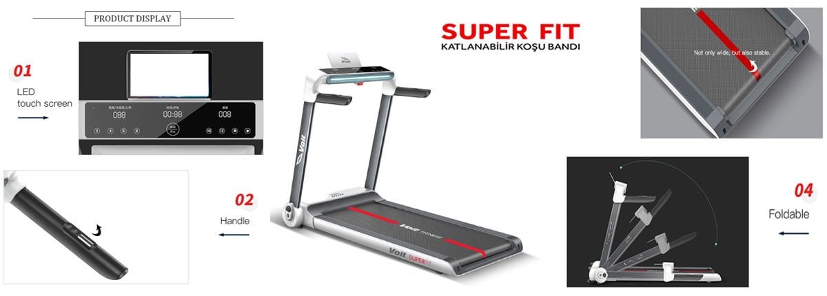 Voit Süper Fit Katlanabilir Slim 26 cm Koşu Bandı